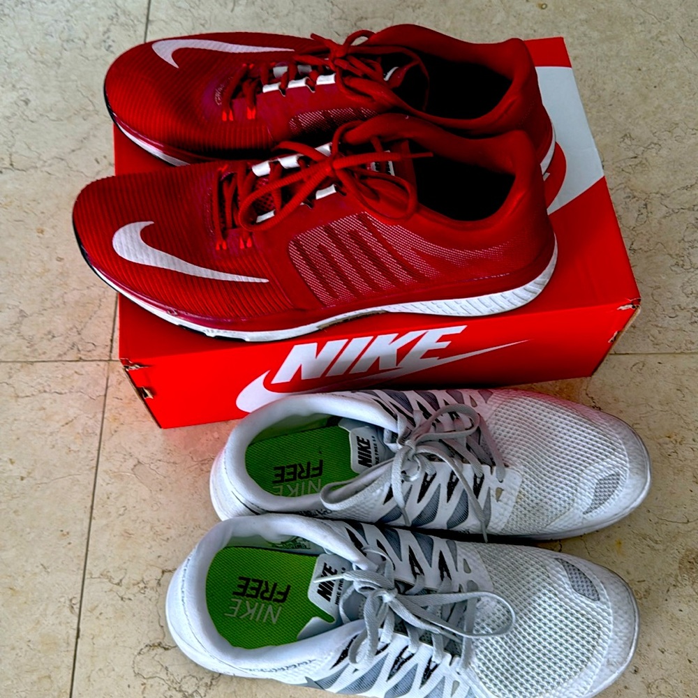 Two pair lightly used Nike sneakers size 12